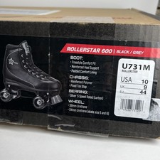 Roller Derby Rollerstar 600 Mens Quad Roller Skates Black Gray Men's US Size 10