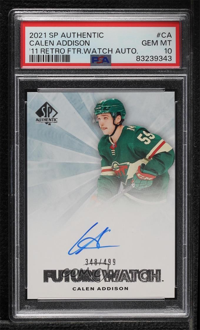 2021 SP Authentic /499 Calen Addison #RFWA-CA PSA 10 GEM MT Rookie Auto RC 0sf1