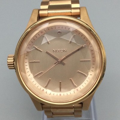 Nixon The Facet Women Watch 38mm Rose Gold Gold Tone Bracelet New