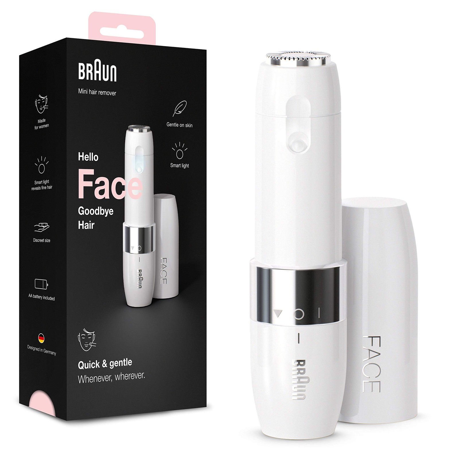 Braun Face Epilatore Elettrico Viso: Sistema 2-in-1 Alta Precisione