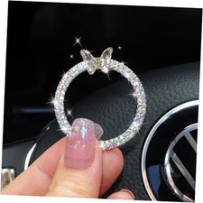 Transparent Butterfly Bling Ring Emblem Car Accessories - Car Push Colorful