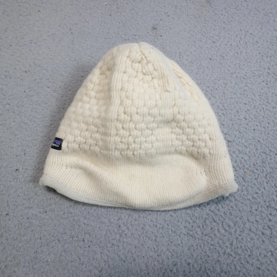 Sombrero Patagonia Gorro Ajustado Mujer Talla Única Crema Lana Merino Polar Forrado Tejido Foto 4 de 4
