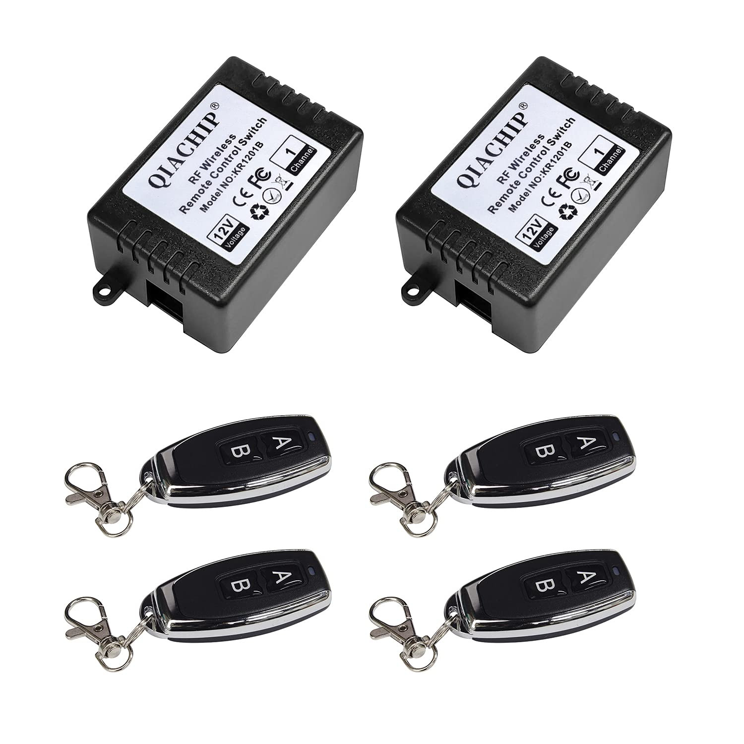 Interruttore Wireless 12V 433Mhz Kit Relè 10A Radio Comando Industriale