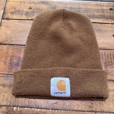 Carhartt Beanie Hat Mens OSFA Brown Solid Knit Acrylic Watch Cap Workwear