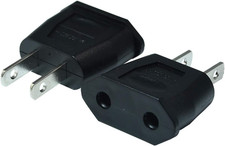 Socket Plug Adapter Europe EU Euro to US Travel Charger AC Power Converter 2Pcs