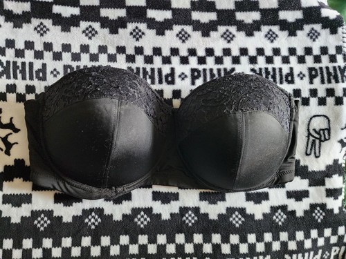 Ashley Stewart - 38D 6-Wege wandelbarer Butterfly BH schwarz trägerlos Bügel