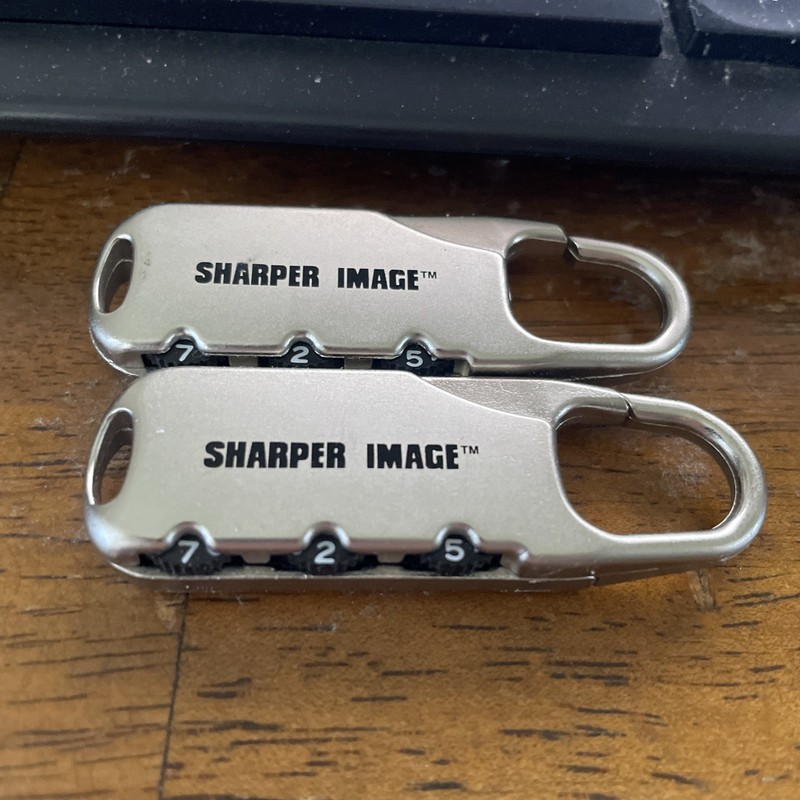 Lot of 2 - Sharper Image Metal Luggage Combination Locks Travel