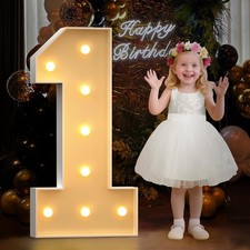 Mixifox 3FT Marquee Numbers 1 Large Light up Numbers for 1st 21st Birthday De...