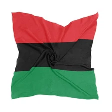 African Flag Satin Square Head Scarves Silk Neck Scarf Hair Sleeping Wraps fo...