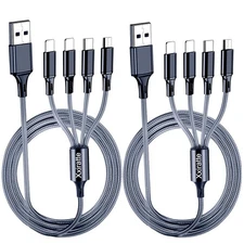Multi Charging Cable USB Charger Cord - Universal Nylon Braided Fast Charge M...