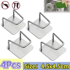 4-Pack Stainless Steel Sink Sponge Holder Adhesive Kitchen Caddy Organizer Set