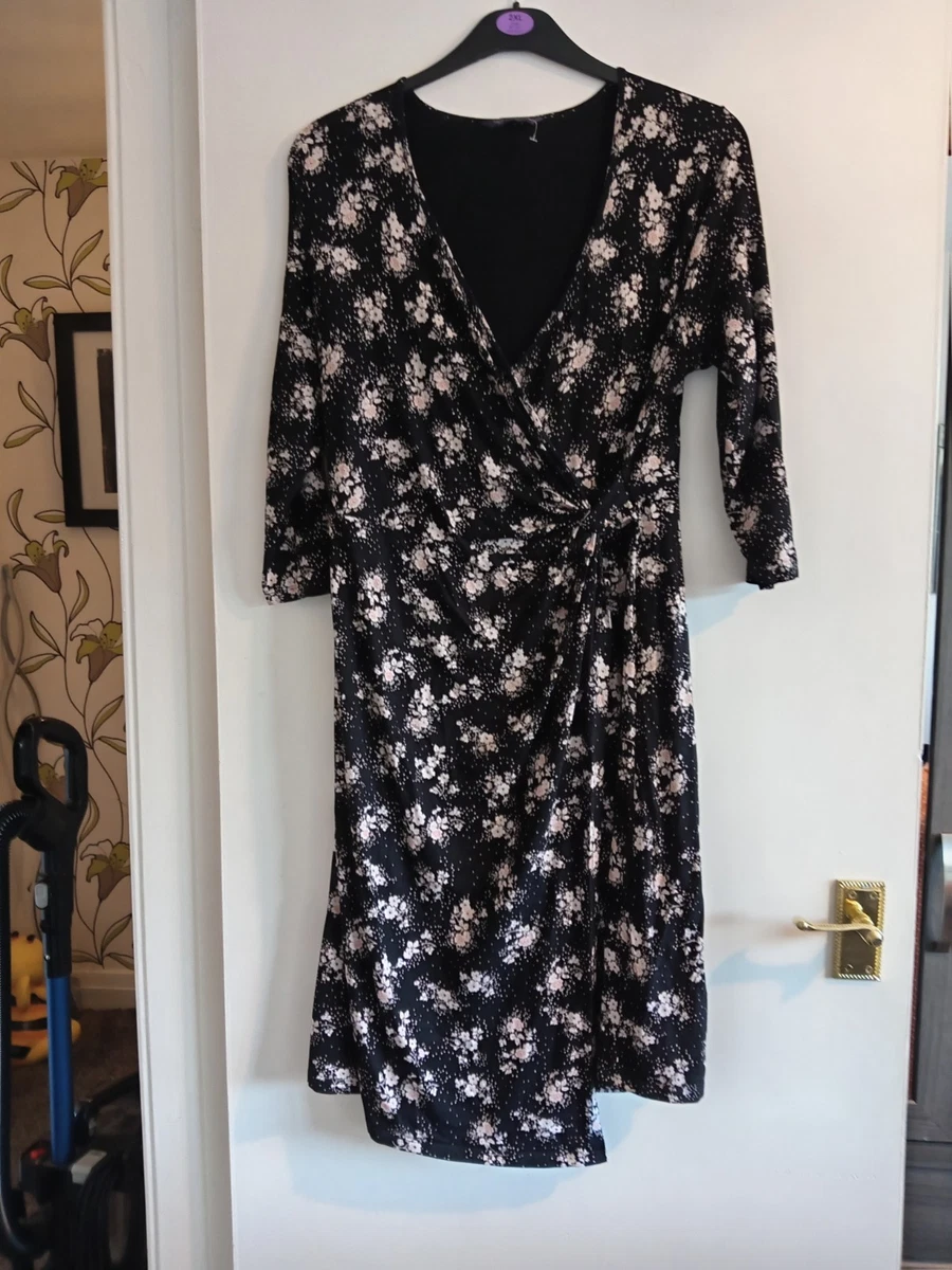 Buy Marks & Spencer Women Navy Blue & White Floral Smocked A Line Top