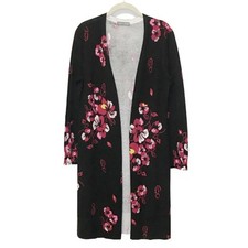 Women"s Flower Print Openfront Long Cardigan NWOT - Size M