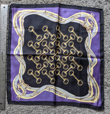 NEW 18" ITALIAN 100 SILK MENs JACKET POCKET SQUARE HANDKERCHIEF HORSE TAC PURPL