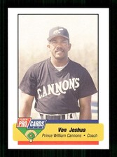 1994 Fleer Pro Cards Prince William Cannons #1937 Von Joshua NM Near Mint BXCP24
