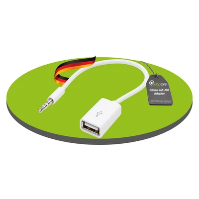 Câble Aux In Adaptable 10cm 3,5mm Jack Mâle vers USB 2.0 Femelle Type A Blanc - Photo 1/4