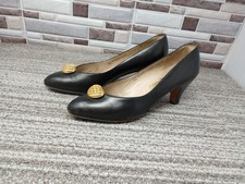 VTG SALVATORE FERRAGAMO GENUINE LEATHER HEEL CLASSIC PUMP SHOES Sz 7.5 B