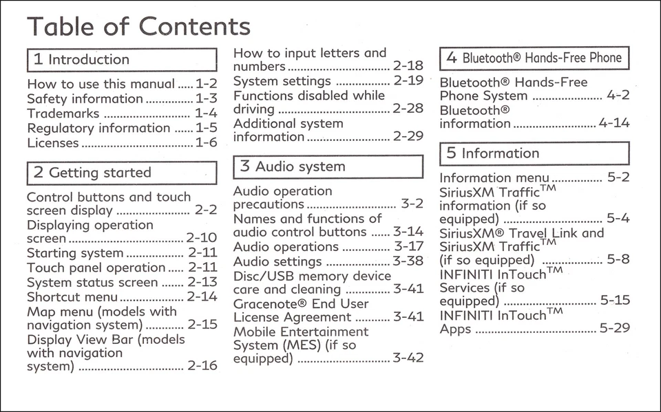 2020 Infiniti QX60 Intouch Navegación Sistema Owners Manual Usuario Guía - Imagen 2 de 3