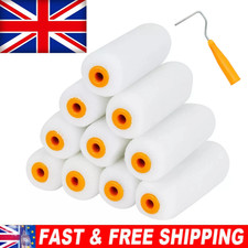 10Pcs MINI FOAM PAINT ROLLER 4" SLEEVES PAINTING DECORATING SPONGE ROLLERS UK