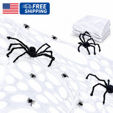 Giant Spider Web Halloween Decorations Outdoor Pre-Cut Spiderwebs