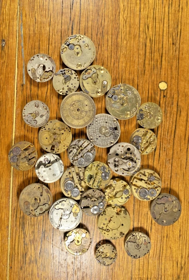 Vintage Pocket Watch Lot – For Parts or Repair – Scrap/Steampunk/Antique Watches - Image 4 of 4