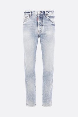 DSQUARED2 Light Diagonale Wash Teddy Blue Distressed Denim Jeans New & Authentic
