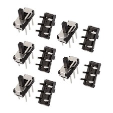 10 Pcs 2 Position Straight 6P DPDT Micro Slide Switch Latching Power Switch