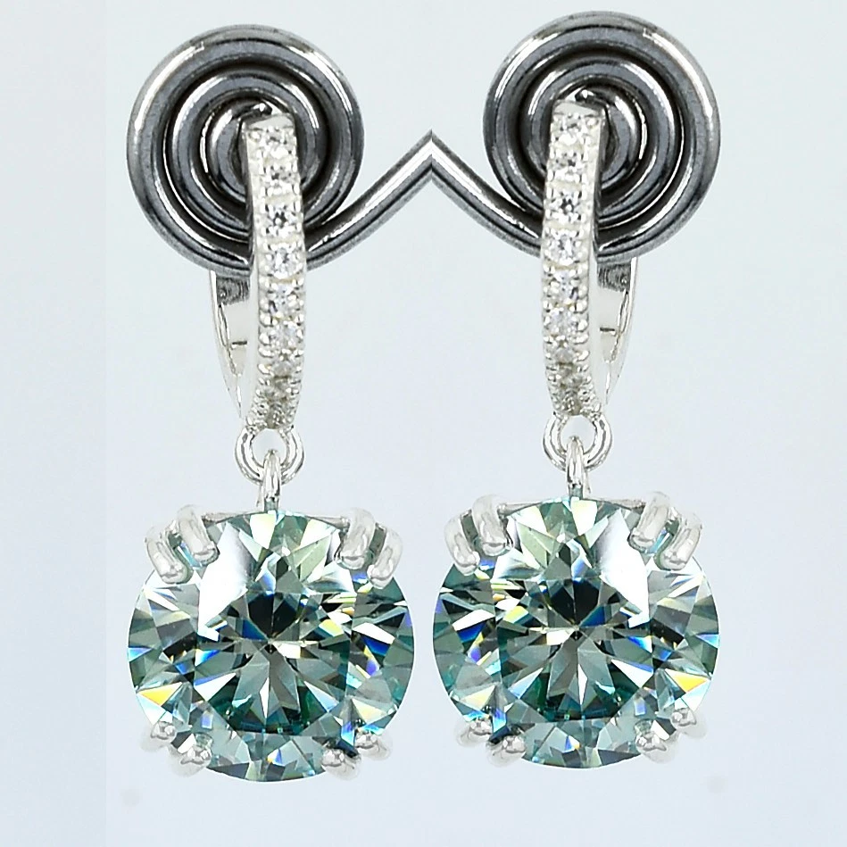 16Ct Certified Blue Diamond Earrings, FREE Diamond studs-! VIDEO-No Tariffs. - Image 2 of 4