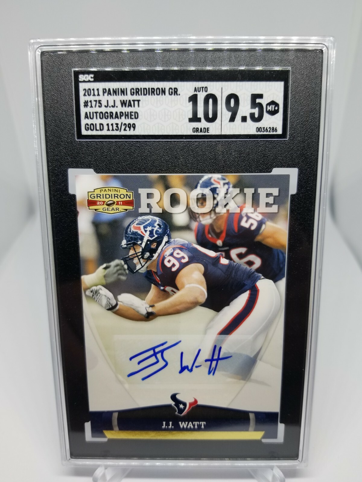 JJ Watt Panini Gridiron Gear #175 Gold Autograph