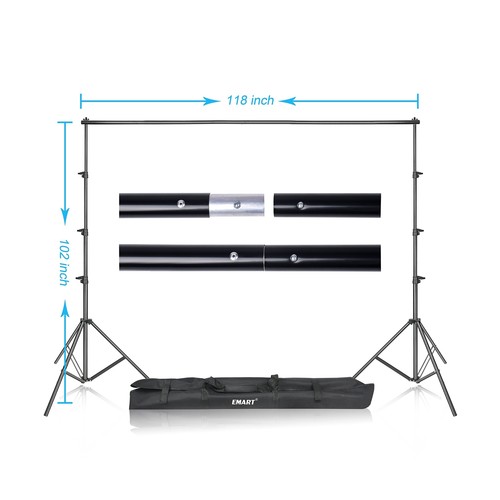 EMART Photography Backdrop Continuous Umbrella Studio Lighting Kit, Muslin Ch... - Picture 2 of 7