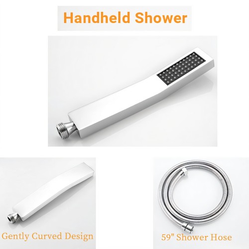 Bathroom Shower Faucet Set Luxury Rainfall Shower Head Combo System Mixer Valve - Picture 140 of 332