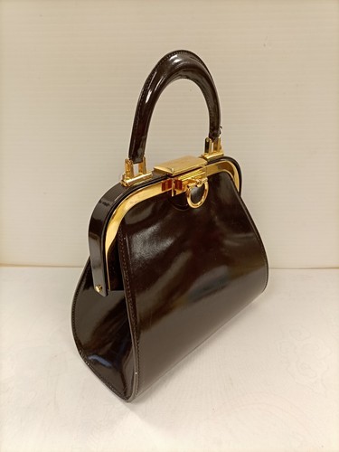 Christian Dior 2way Frame Shoulder Bag Patent Brown Dinner Bag - Picture 2 of 11