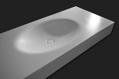 Corian Design Waschbecken Waschtisch  Becken mit großer Rundung  Sondermaße