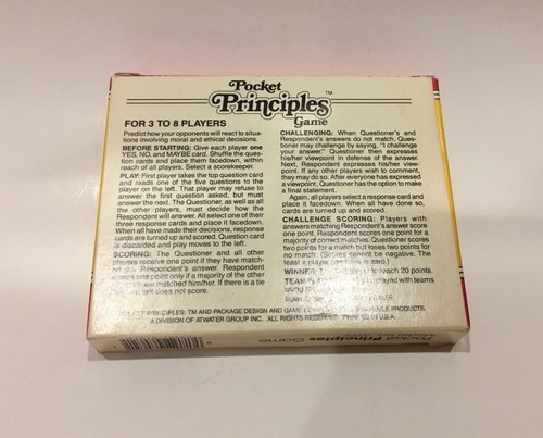 Hayle Pocket Principles Juego Hoyle Games 1985 sin usar de Makers of Trivia de colección - Imagen 3 de 7