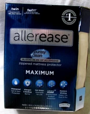 AllerEase Waterproof Zippered Mattress Protector, Maximum Allergy Size Twin