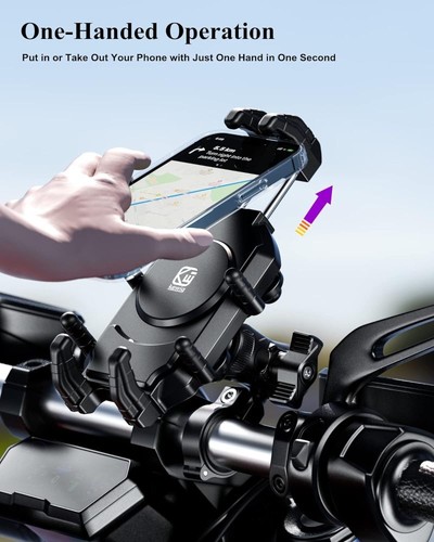 360° Motorrad Handyhalterung mit Vibrationsdämpfer für 4,7-7,2 Handy Halterung - Zdjęcie 6 z 16
