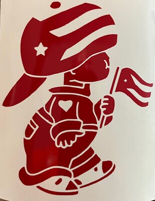 PUERTO RICO FLAG, PR  DECAL- CHICO BORICUA, CALCOMANIA