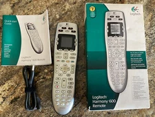 Logitech Harmony 600 Universal Color Screen Remote - Tested Works With USB Cable