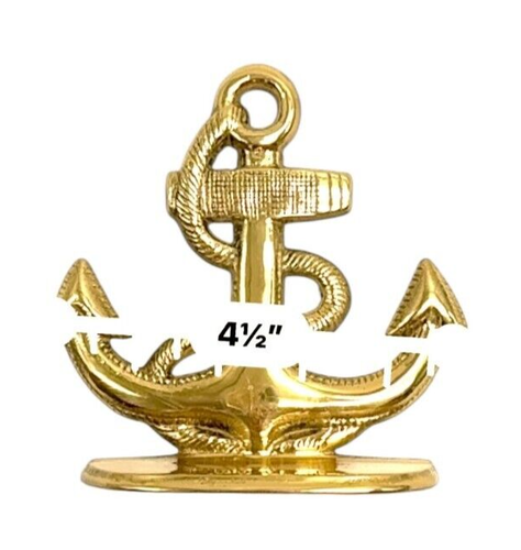 Vintage Solid Brass Anchor Bookends Nautical Maritime Decor Pair - Picture 9 of 9
