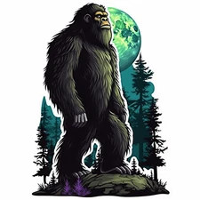 Bigfoot in Forest Sticker Cup Laptop Car Vehicle Window Bumper Vinyl Decal