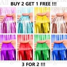 2M- FOIL FRINGE TINSEL SHIMMER CURTAIN DOOR WEDDING BIRTHDAY PARTY DECORATIONS