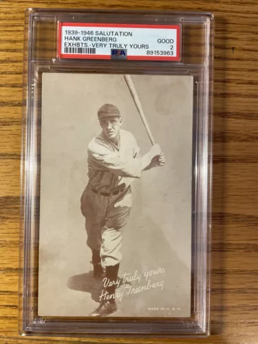 1939-46 Exhibits Salutations - Very Truly Yours Hank Greenberg PSA 2