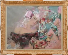 Handmade Oil Painting art female impressionism girl on canvas 30"X40"
