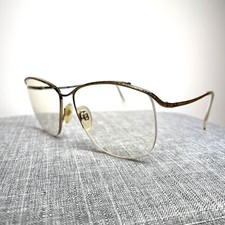 Vintage Marchon Eyeglass Frame Natural Sparkle Gold 57  14 135 Librarian Women