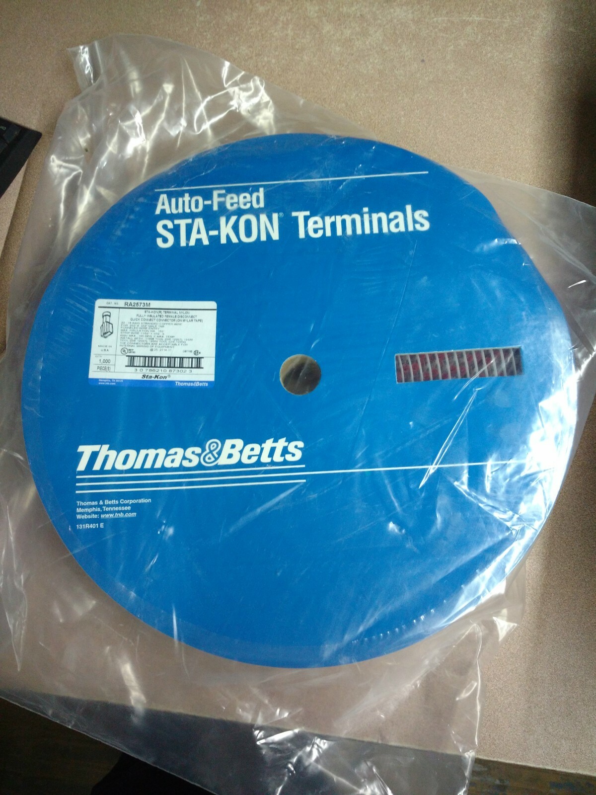 Thomas Betts Ra2573m Female Terminal Wire Crimp Connectors Auto Feed 22 18 Awg For Sale Online