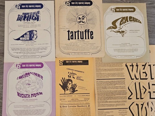 Vintage Lot of 7 Playbills 1968-70, L.A. Inner City Repertory Co ~WAS $75~ #1449