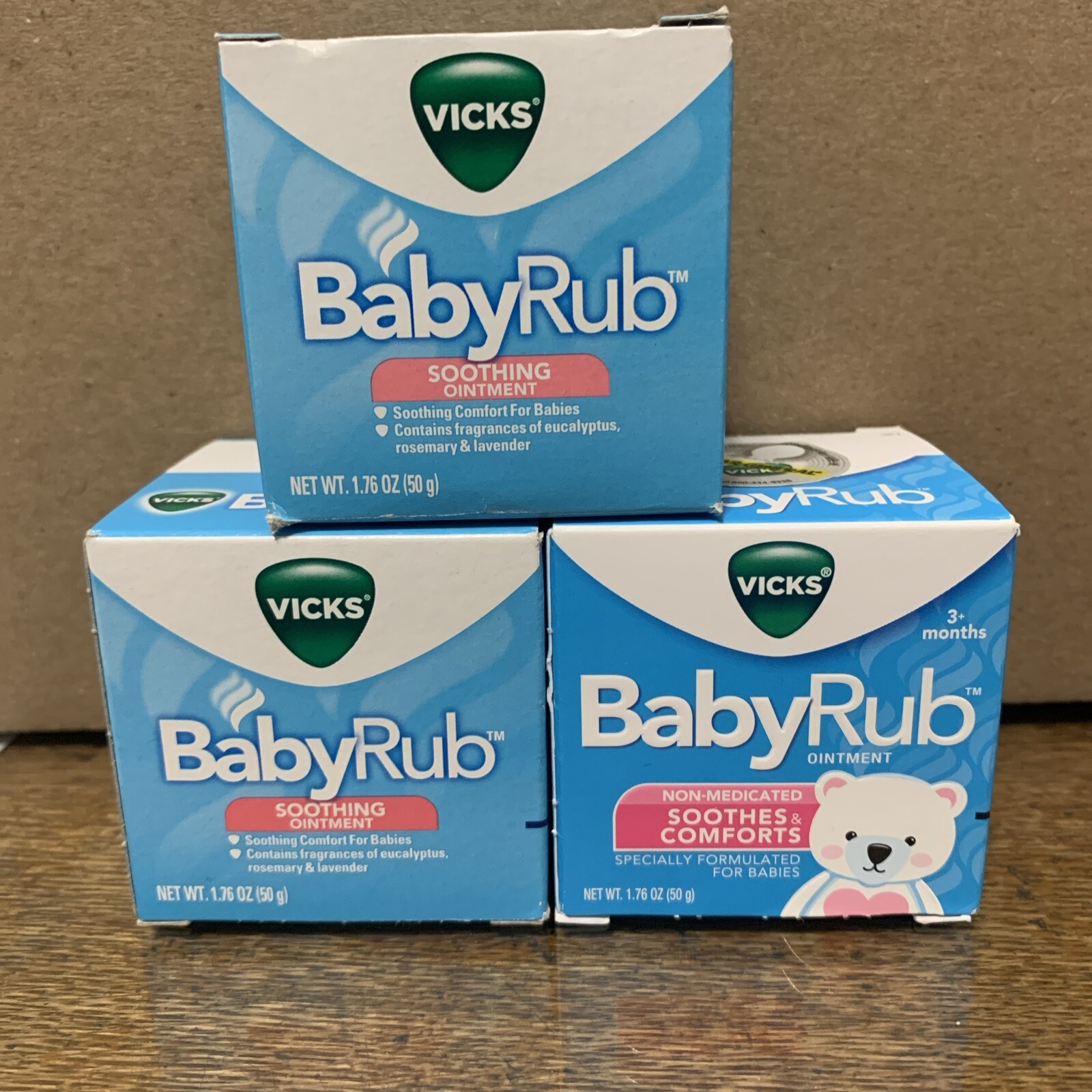 Rub Box 3x Vicks Baby Rub Soothing Ointment 3+ Months 1.76 OZ | eBay