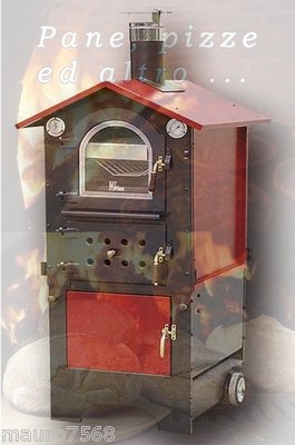 FORNO A LEGNA LEPRI ROSSO 80 VENTILATO + CARRELLO CON RUOTE + BARBECUE |  eBay