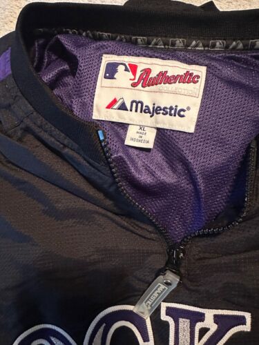 Vintage Majestic Authentic Collection MLB COLORADO ROCKIES Baseball Jacket XL - Picture 3 of 11