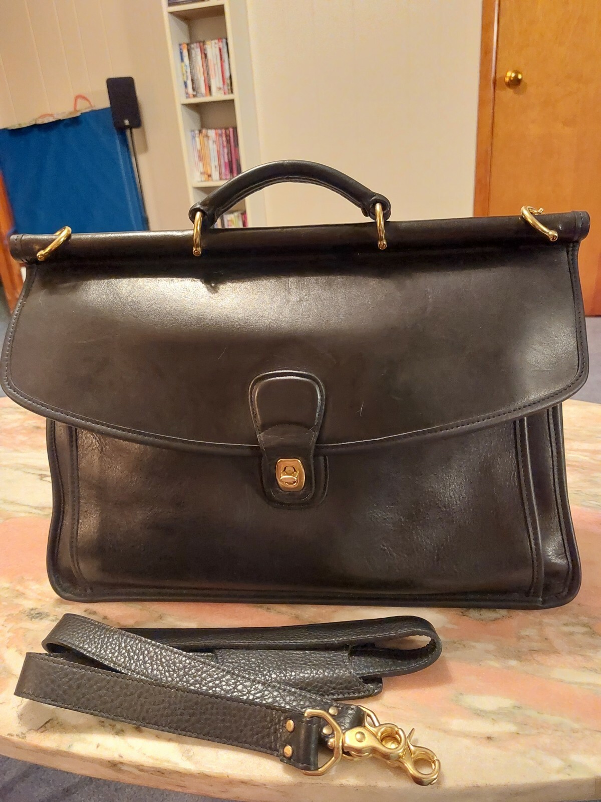 Coach Beekman Black Leather Briefcase Excellent Vint… Gem